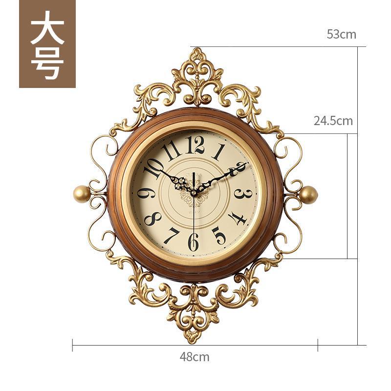 American Living Room Clock Creative Hanging Timepiece Retro Artistic Wall Decor Silent Stylish Clock Perfect for Stylish Homes