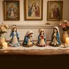 DIY Christian Beading Kit, Cute 4-Pack Tiny Beaded Jesus/Mary DIY Kit, Handmade Mini Faith Beads Craft with Instruction for Beginners, Craft