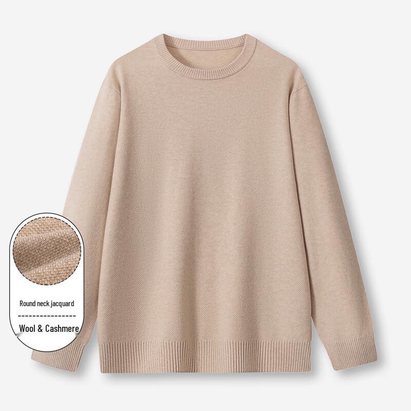 

Luozi Men s Loose-Fit Round Neck Old Money Style Wool Sweater 2XL (185cm)
