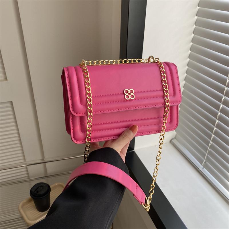 2023 New Winter Simple And Stylish Candy Color Chain Single Shoulder Handbag розы красного