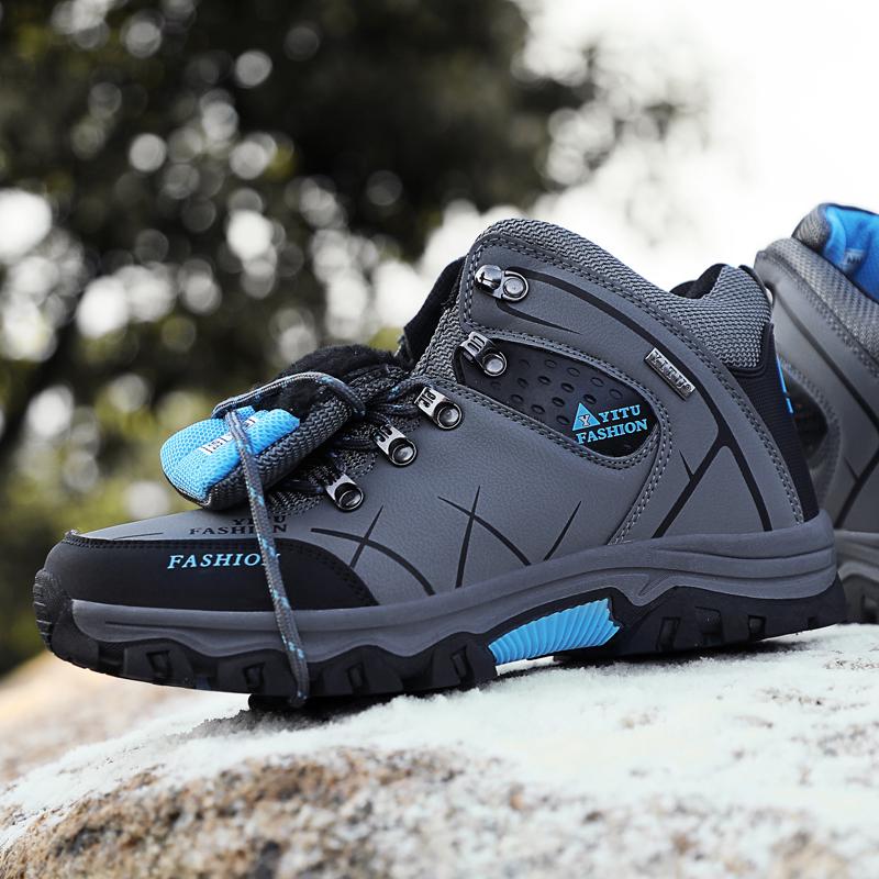 TUINANLE Men's Hiking Boots Trekking Shoes Outdoor Non-slip Climbing Boots Winter Shoes
