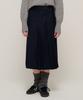 Cargo Bros For Woman Preppy Pleated Wrap Midi Skirt (Navy)