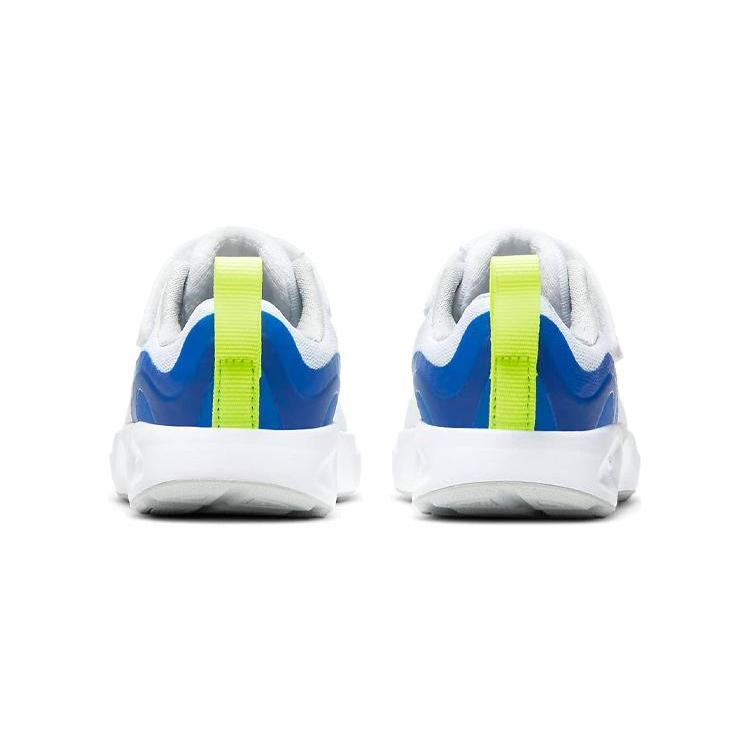 Nike Wearallday Slip Resistant Cushioning Abrasion Resistant Breathable Low top Toddler Shoes White Green Blue CJ3818-104