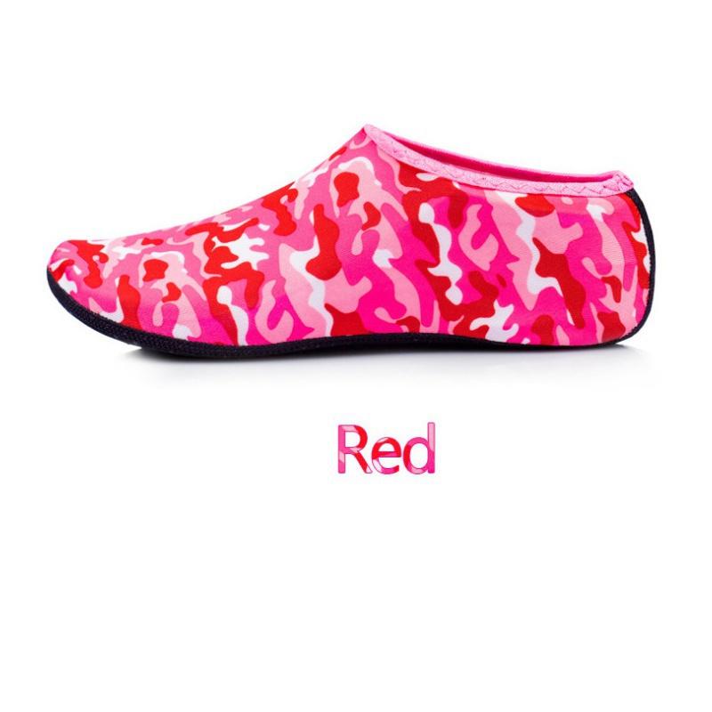 Vară, plajă, înot, sport acvatic, șosete, copii, bărbați, femei, snorkeling, pantofi anti-alunecare, dans, yoga, surfing, scufundări, pantofi de camuflaj cu dungi