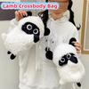 Kawaii Sheep Doll Shoulder Bag Stuffed Animal Plush Backpack Animal Lamb Crossbody Bag  Outdoor