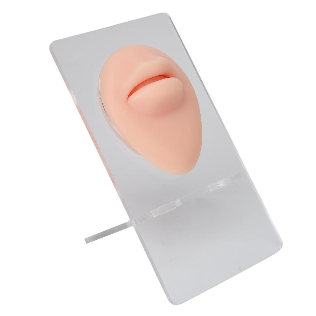 Silicone Lips Model 3D High Simulation Lifelike Elastic Lip Piercing Tattoo Practice Fake Lip Model for Training Light