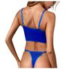 Completo intimo da donna in due pezzi, sexy, con pizzo ricamato e trasparente