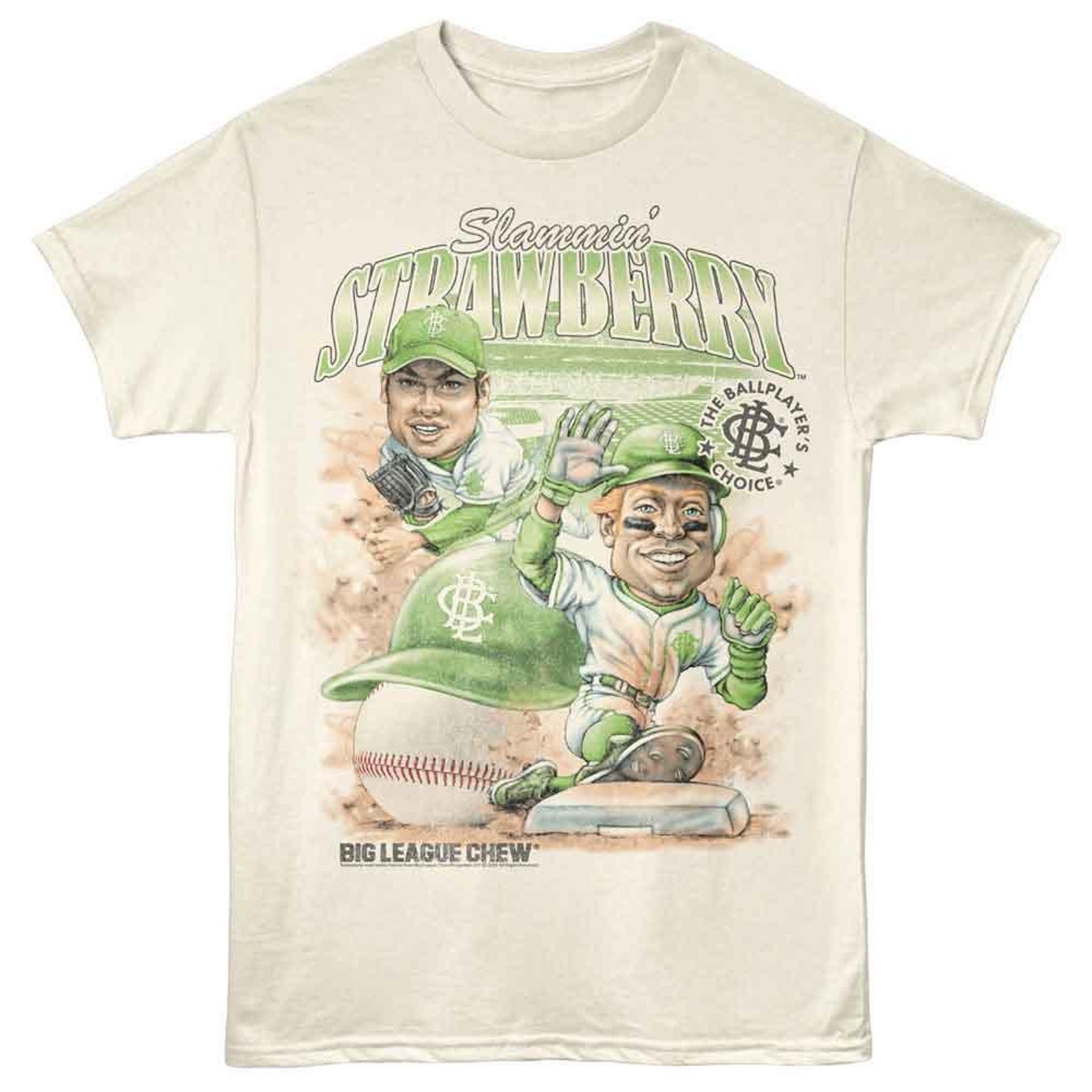 Big League Chew Slamming Strawberry Natural T-Shirt L