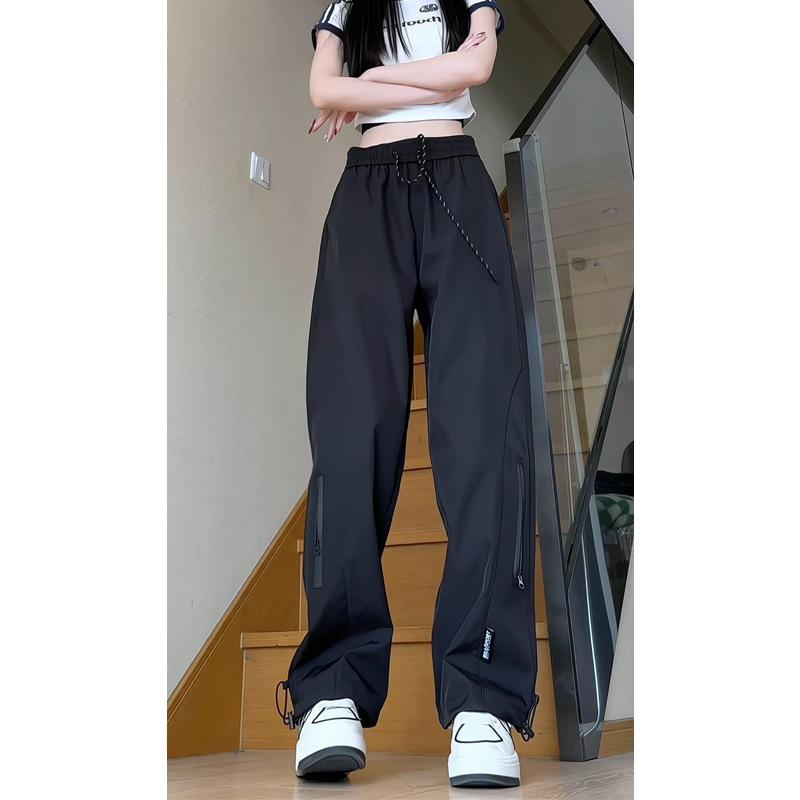 

Men s Waterproof Windbreaker Hiking Pants: Spring/Autumn, Quick-Dry, Straight-Leg, Versatile Outdoor-Style. L чёрный