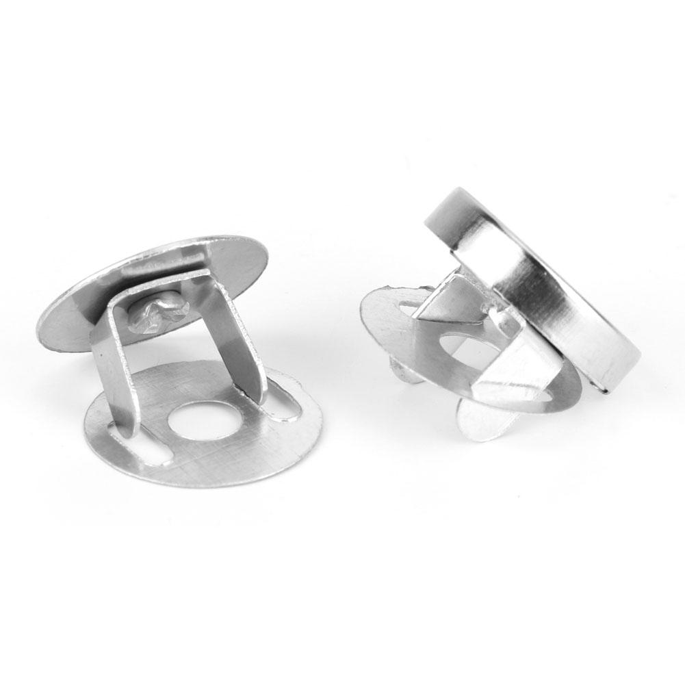 50Pcs Metal Magnetic Snaps Fastener Round Button Buckle Clothes Accessories(bright White)