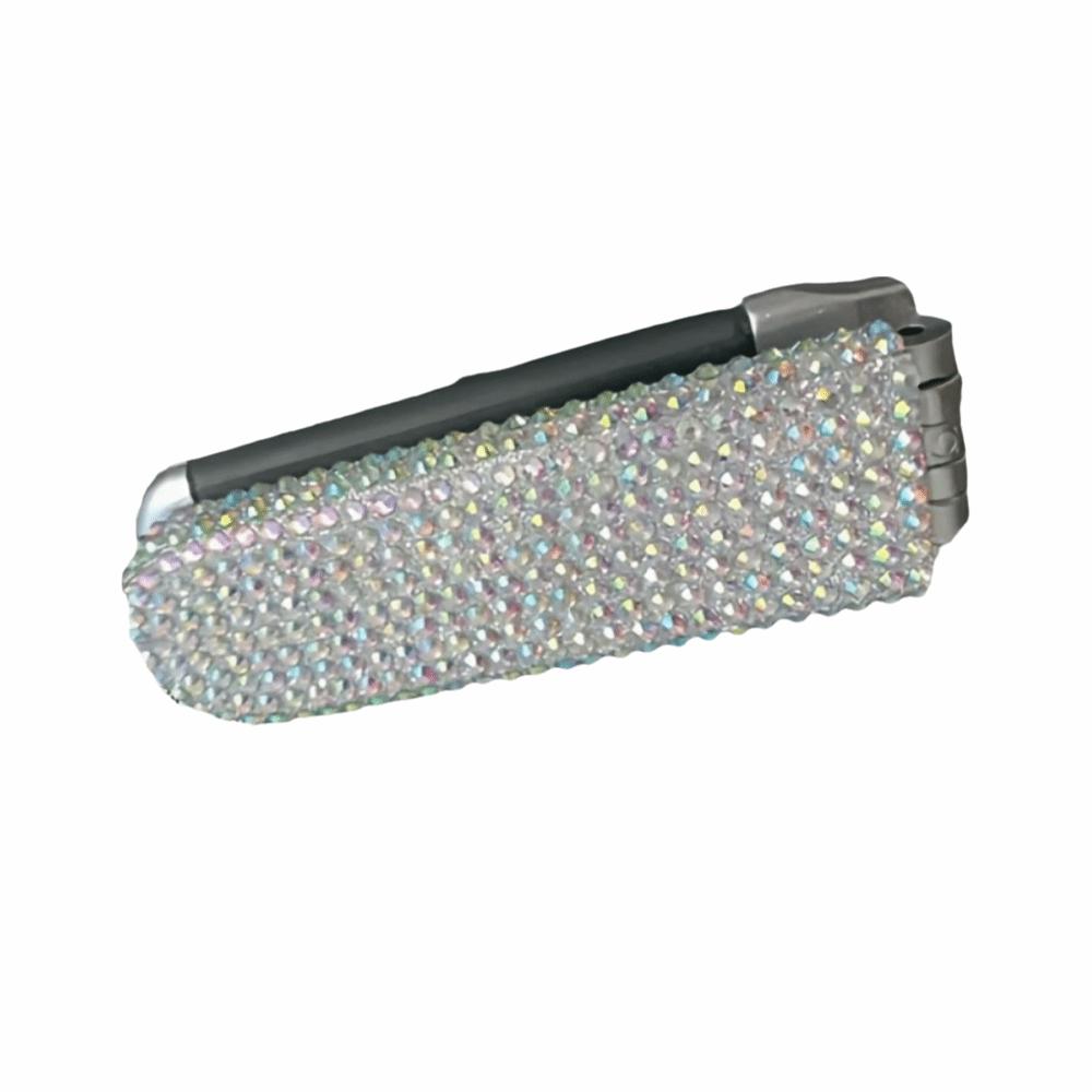 Crystal-Encrusted Folding Hair Brush Portable Rhinestone Hair Comb Hair Accessories серебряный