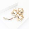 New Exquisite Alloy Enamel Rhinestone Three Leaf Flower Brooch Elegant and Versatile Women's Clothing Chest Flower Jewelry