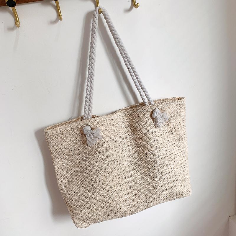 Summer Vacati Handmade Woven Women's Shoulder Bags Fashi Straw Underarm Bag Large Capacity Ladies Handbags