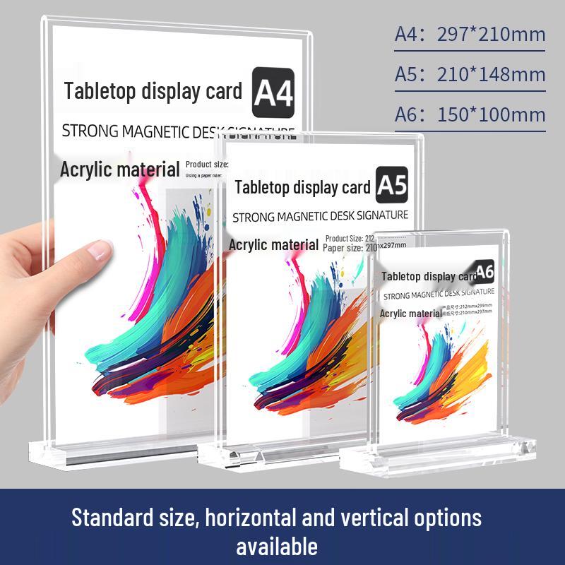 Acrylic Double-Sided Magnetic Table Sign Display A5