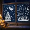 Festive Decor Sticker 9Pcs Christmas Winter Window Cling, Snowman Snowflake Tree Static Glass PVC Stickers Sticker, Removable Double-sided for Holiday