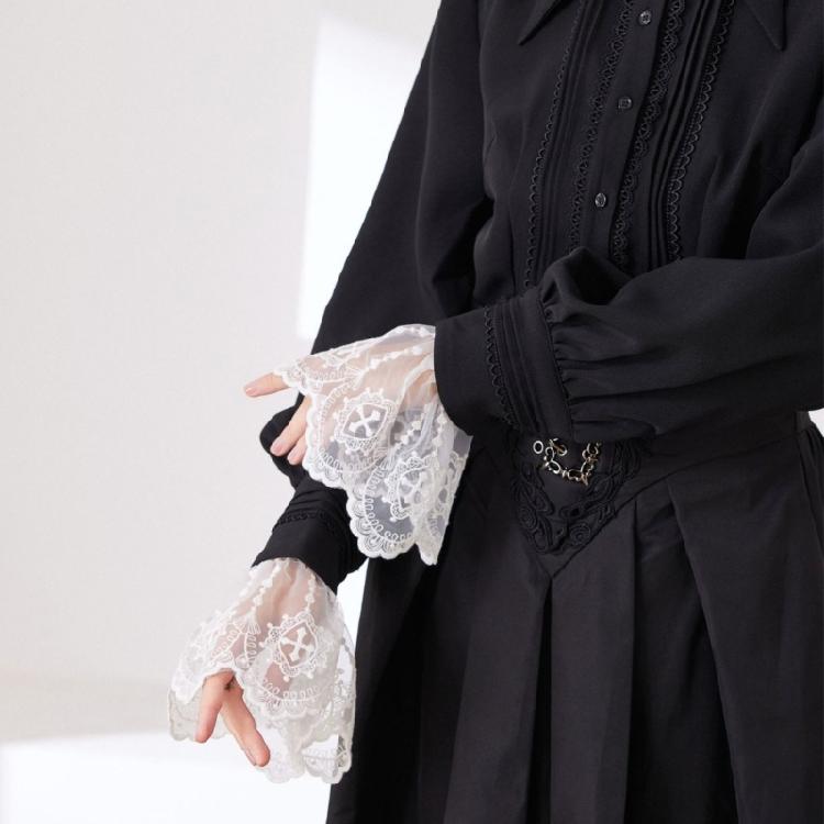Victorian Arm Sleeves With Lace Flower Trim Decorative Wrist Cuffs Faux Sleeves For Women Girl Casual and Everyday Wear