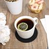 4 Pcs Silicone Coasters, Silicone Coaster for Drinks Black Anti-Slip Desk Rubber Coaster Round Thickened Silicones Coasters Simple Cup Pad for Men