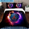 Paris Football Club 3PCS Bedding set,Ideal for1pc Duvet Cover And 2pcs Pillowcases Perfect for Christmas gift,Ideal for Bedroom, Dormitory