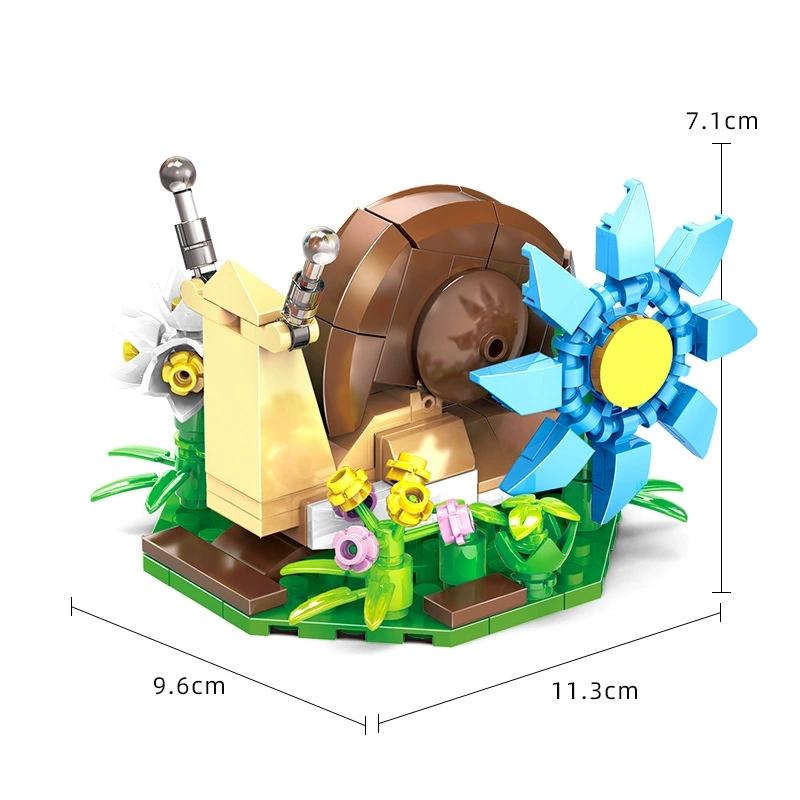 Cute Animals The Insect Collection Butterfly Mantis Bee Snail Building Blocks Kit Girl Bricks Model Kids Toy Children