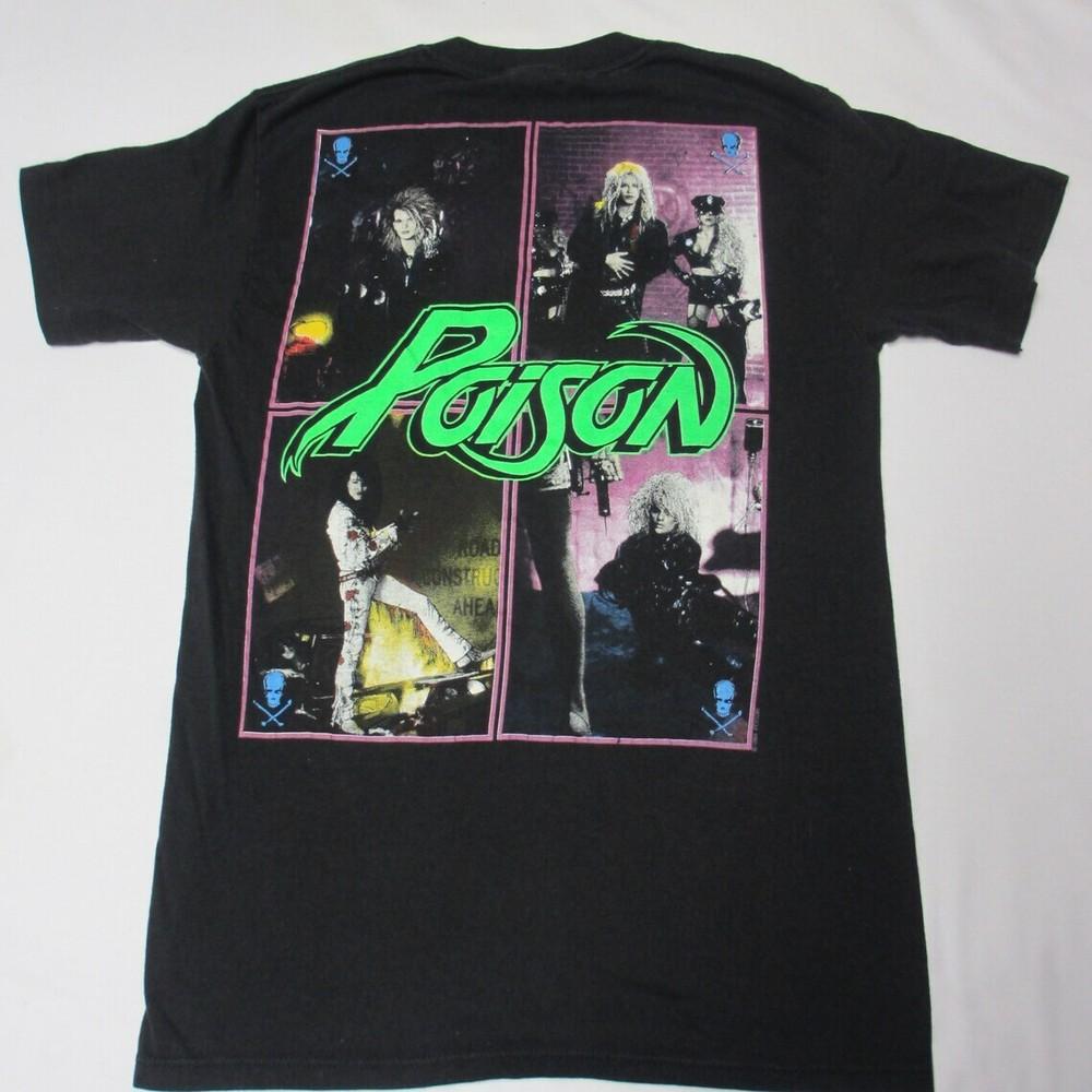 Vintage 1988 Poison Shirt Men Adult Band Metal Music Concert 80s Unisex T-Shirt S