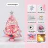 Mini Pink Christmas Tree Set: 45cm & 60cm Desktop Holiday Ornaments.