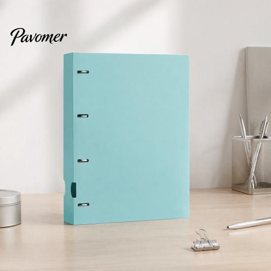 Notebook Production Folder 4-Hole Document Folder/A4 File Bag, Durable PP Portable Storage Compact Binder Folder, Macaron Colors Lightweight Organizer