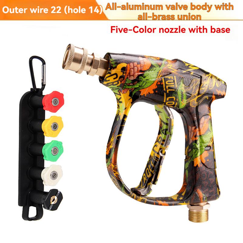 

2026 New Graffiti High Pressure Washer Gun, Premium Aluminum Valve & Solid Copper Head, 5-Color Nozzle Set, 1/4 Quick Connect
