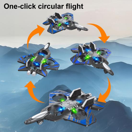 Remote Control Airplane Toy with 360 Degrees Stunt Flip Mini EPP Foam Fighter Jet Model Beginner Kids Adults 2.4Ghz RC Aircraft Toy