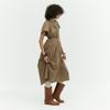 Ibiem Belted Pleated Long Dress Emp6Wop050