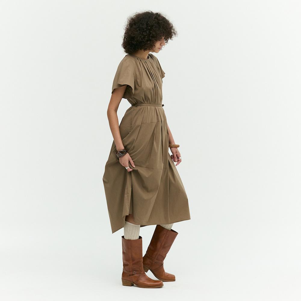 Ibiem Belted Pleated Long Dress Emp6Wop050
