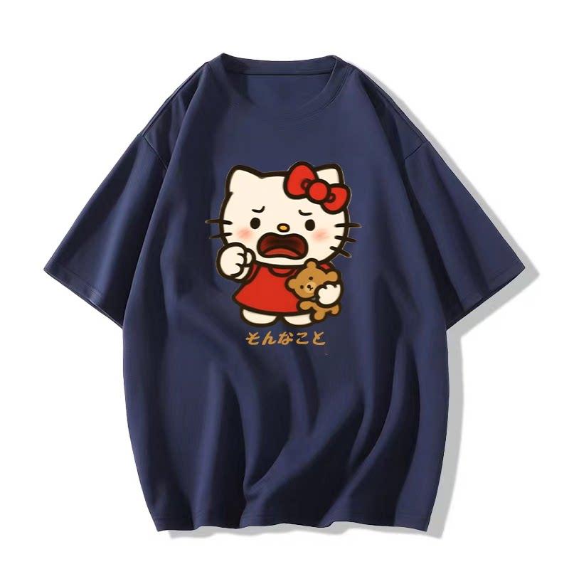 2026 Hello Kitty Tee soft cotton short sleeve crew neck cute print lightweight summer top for Women daily casual wear
