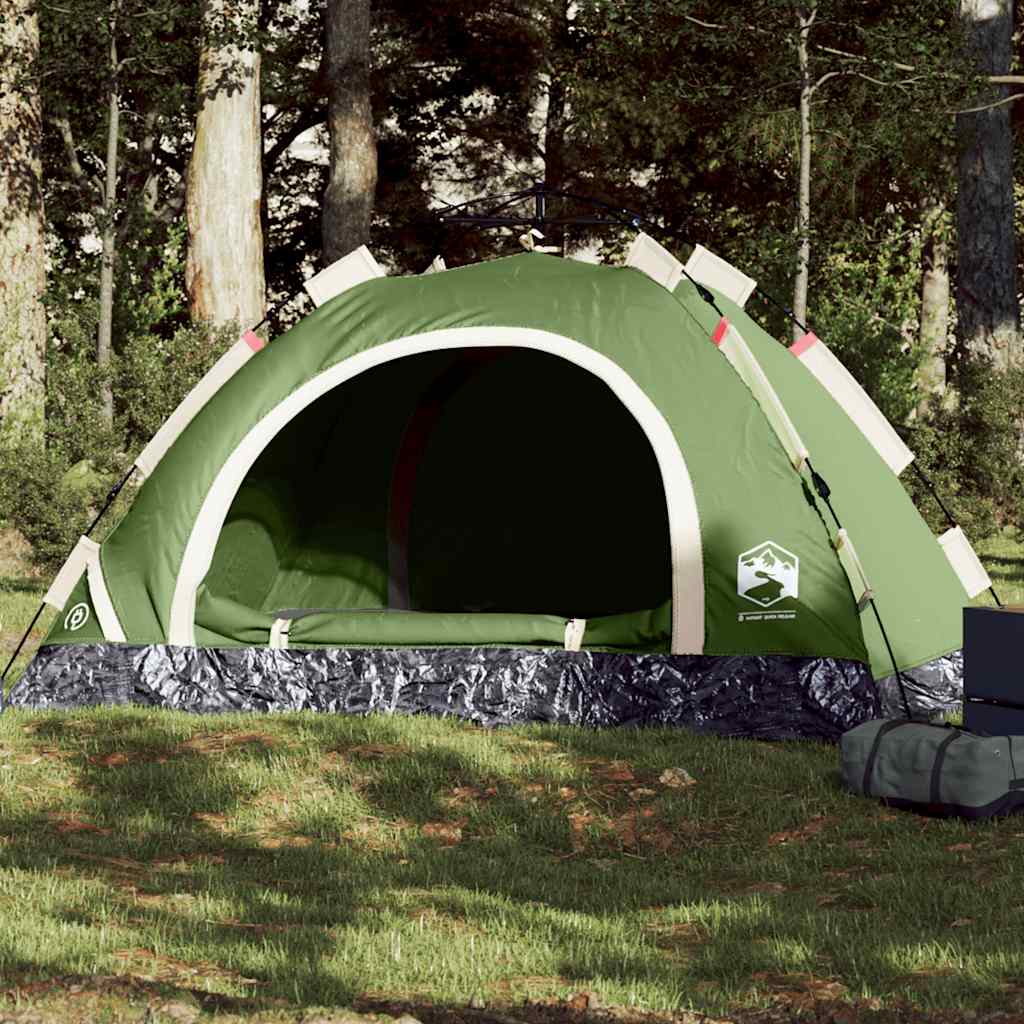 Vidaxl Tourist Tent, 3-Person, Green, Quick Setup