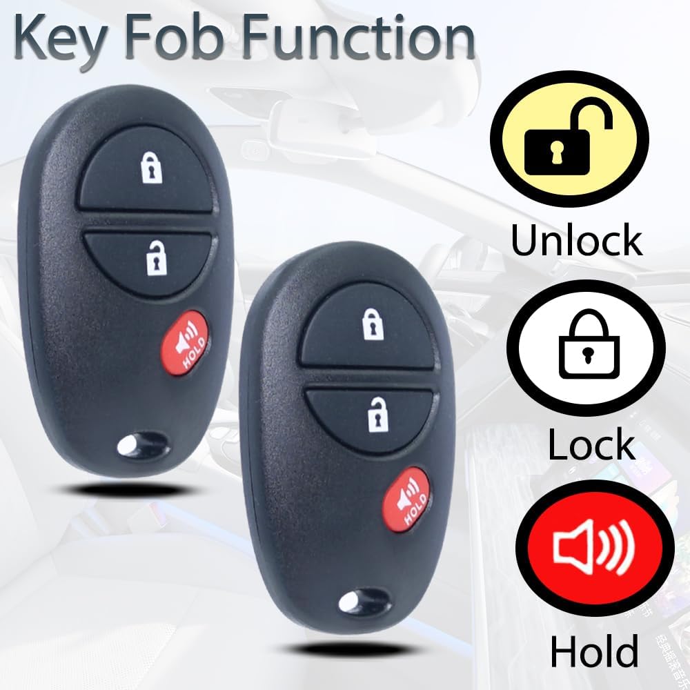 Key Fob Keyless Entry Fits for Toyota 2007-2017 Tundra /2005-2016 Tacoma / 2008-2013 Highlander / 2004-2015 Sienna /2008-2016 Sequoia Remote Control