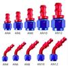8Pcs AN4 AN6 AN8 AN10 AN12 Push-on Hose End Fittings Fuel Oil Cooler Hose Fitting 0 45 90 180 Degree Reusable Connection Adapter