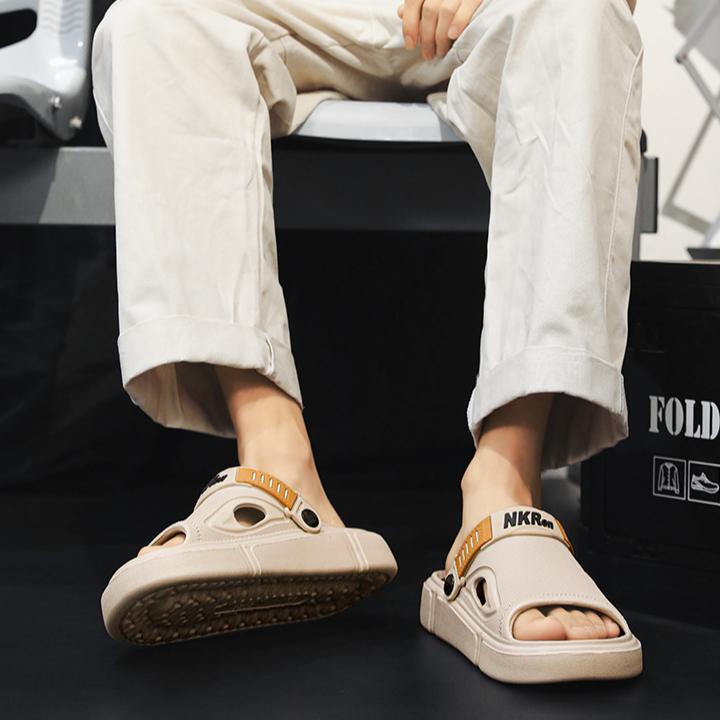 Men's Summer Slippers with Heels Outdoor Anti Slip and Wear-resistant Beach Sandals