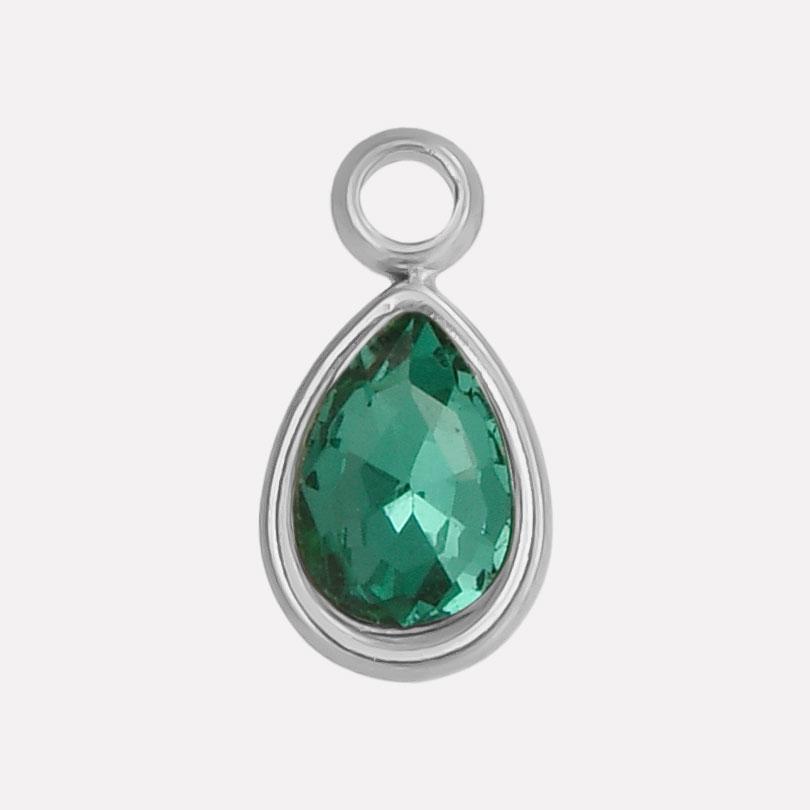 Geometry Water Droplets Pendant Shiny Rhinestone Stainless Steel Base Waterproof Charms For Jewelry Making Supplies DIY Bracelet