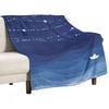 Garland of Stars IV, Nautical Watercolor Throw Blanket Polar Picnic Hair Comforter Blankets
