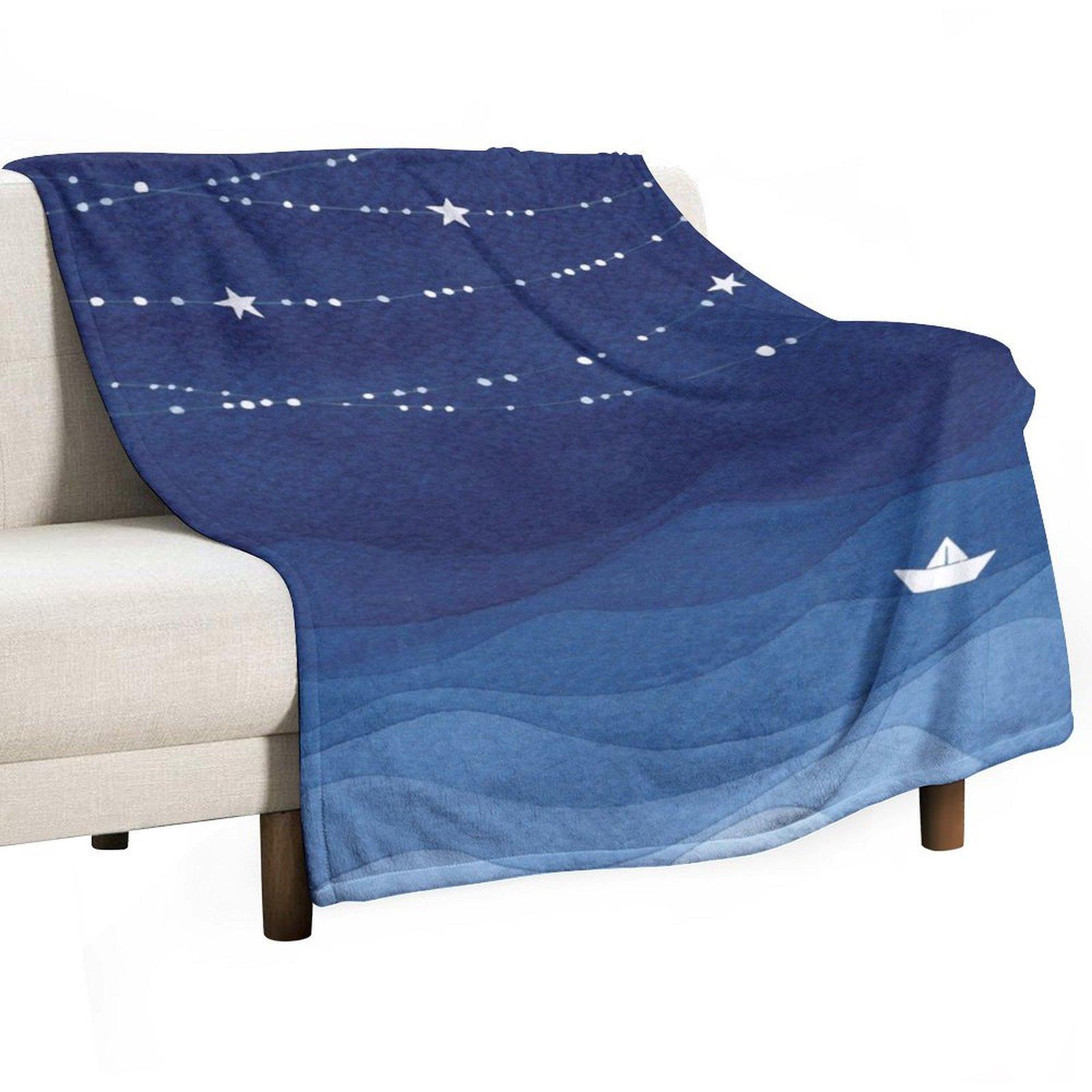 

Garland of Stars IV, nautical watercolor Throw Blanket Polar Picnic Hair Comforter Blankets 30x40in