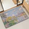 Felpudo de Puerta Alfombra de Piso Decorativa Versátil de Franela Secado Rápido Absorbente Suela Antideslizante Microfibra de Baño Pintura al Óleo Lotus M-Monet