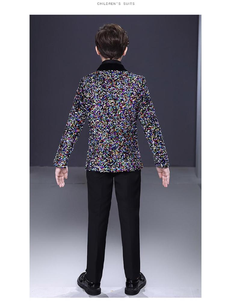 Children's Sequin Suit for Boys - Formal Wear for Stage, Flower Boy, or MC Events