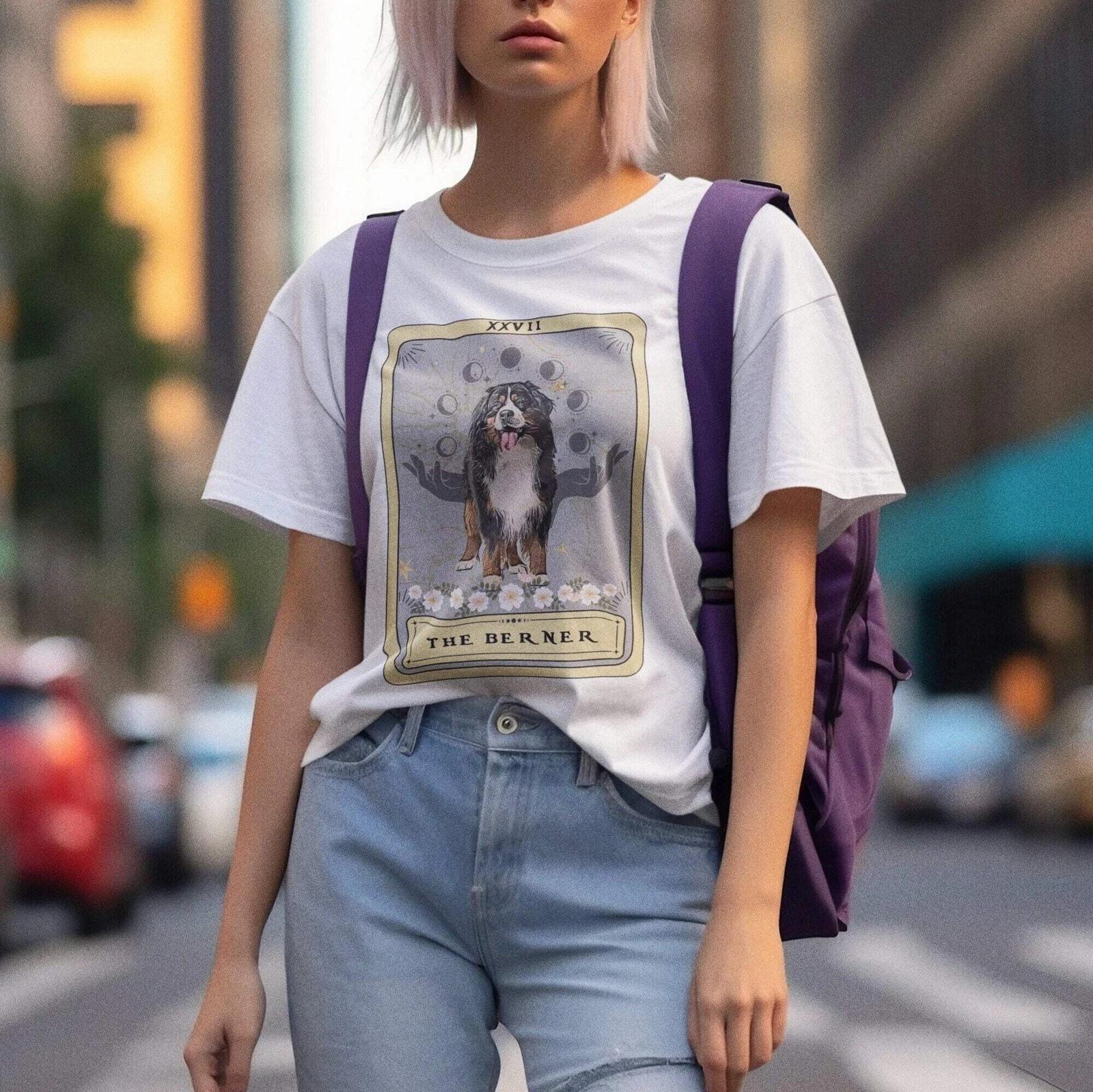 Bernese Mountain Dog Tarot Card Shirt - Berner Dog Gift for Mom XL