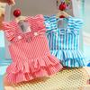 Princess-style Dog Clothes Striped Cat Carrier Dresses Cat Dresses Pet ClothesDog Supplies