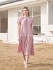 Koes Linen Shirred Long Dress_Lavender