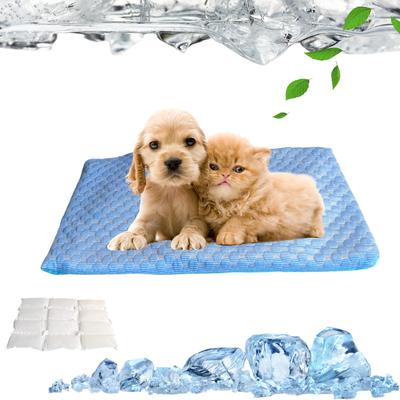 SHAKE BEAR Haustier Kühlgelmatte für Hunde und Sommerkühlmatte mit Aluminiumfolie und Eisfach-Tasche Matte, Katzen, Isolierung, Waschbar, (Blau, Klein