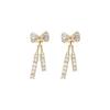 Exquisite Dainty Pendant Earrings Ornament Zircon earring Evening Bow Earrings  Fashion Accessories