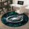 Philadelphia Eagles Runder Teppich für Wohnzimmer, Schlafzimmer, Spielzimmer, Stuhlunterlage, Läufer, Kreis Teppich, Große Größe Fan Weihnachtsgeschenk
