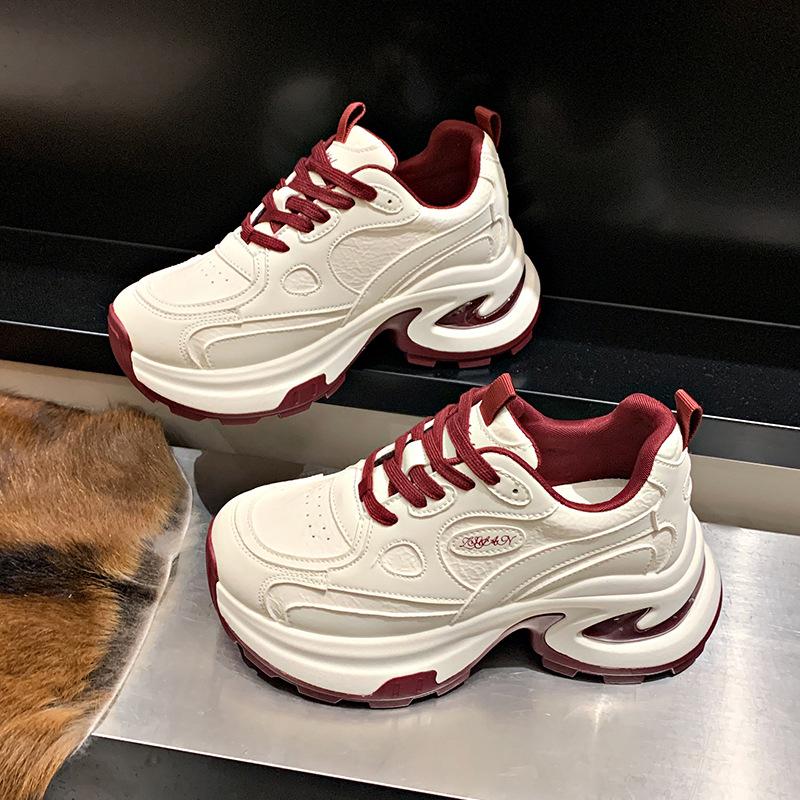 

Туфли на платформе для папы женские 2024 осень и зима новые женские дышащие женские туфли серебристые увеличивающие рост повседневные, спортивные туфли 40