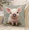 Adorable Pig 2D Flat-Printed Pillowcase Non-Real Embroidery Pillow For Cozy Decor Sofa Cushion Cover Home Decoration 2D Printing