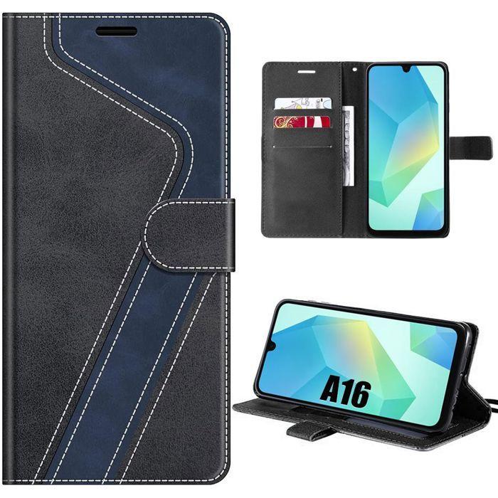 Coque Synthécuir - BOOLING - pour Samsung Galaxy A16 4G/5G - Cuir Synthétique Antichoc Noir
