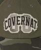 COVERNAT [Cozy Fit] Arch Logo Vintage Applique Trucker Cap Khaki